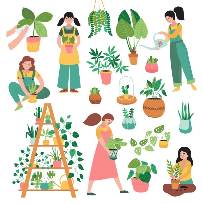 home plants icon set home plants icon set